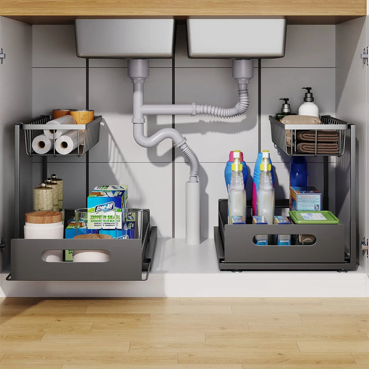 Kalsten | 2-Tier Under Sink Sliding Cabinet Organiser – Arlo