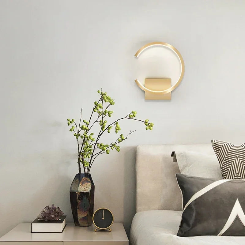 Modern LED Wall Lamp – Nordic Style Black, White, and Gold Wall Lighting for Living Room, Bedroom, Aisle, and Home Decor | Kalsten
