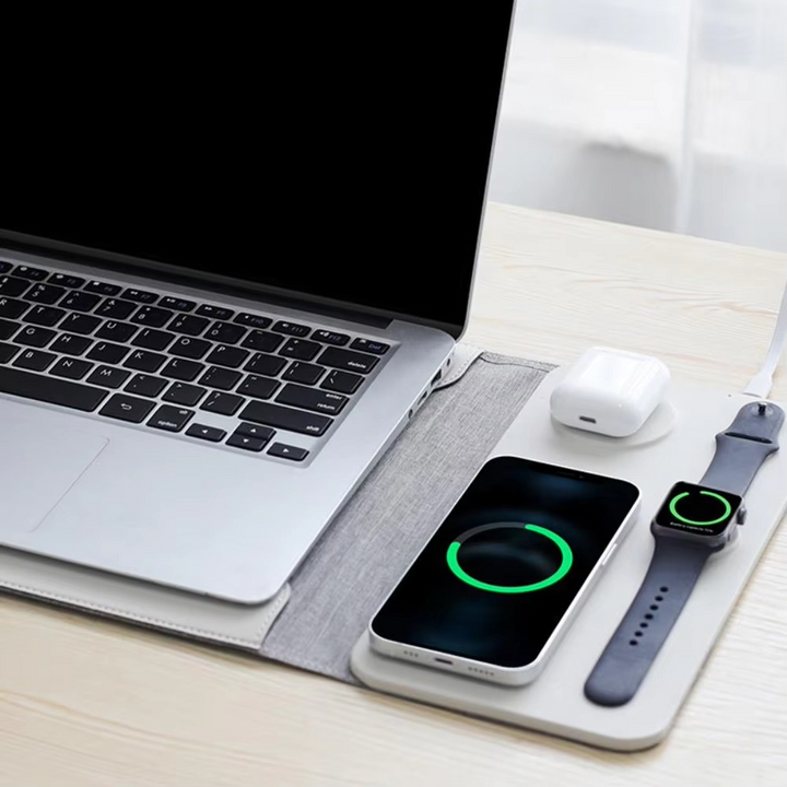 Kalsten | Magnetic 3-in-1 Wireless Charging Laptop Sleeve with Mouse Pad &amp; Desk Mat