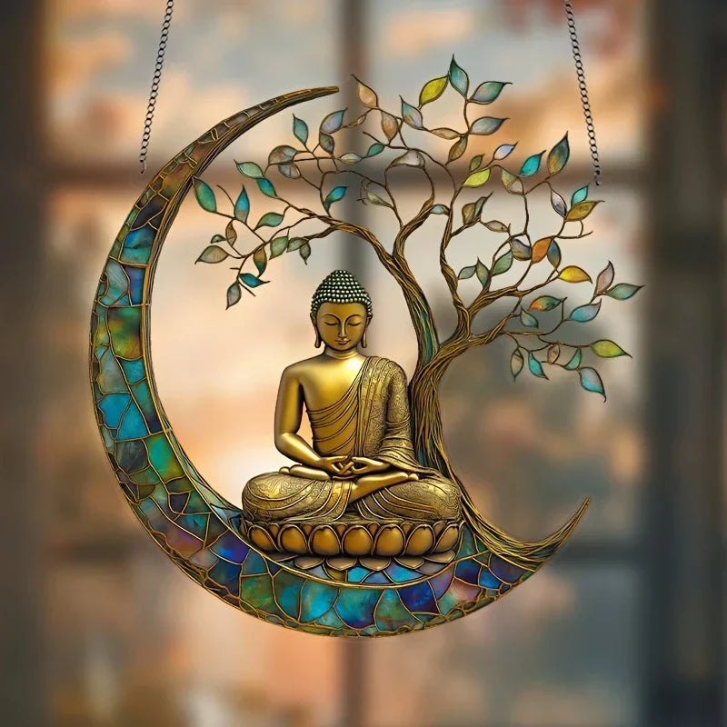 Kalsten | Acrylic Sun Catcher ZenLight | 2D Buddha Decor | Window & Home Accessory | Spiritual Room Design