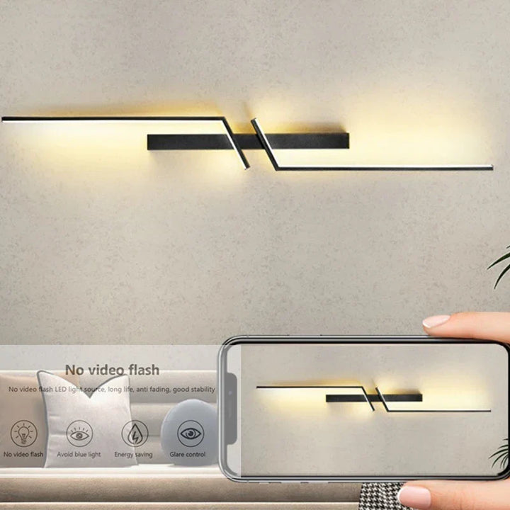 Modern Creative Strip LED Wall Light Minimalist Bedroom Bedside Wall Sconce LED Lights Living Room TV Sofa Background Wall Lamp | Kalsten