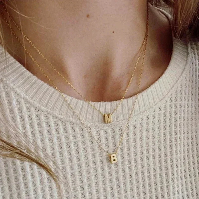 Kalsten | Dainty Minimal Letter Initial Necklace