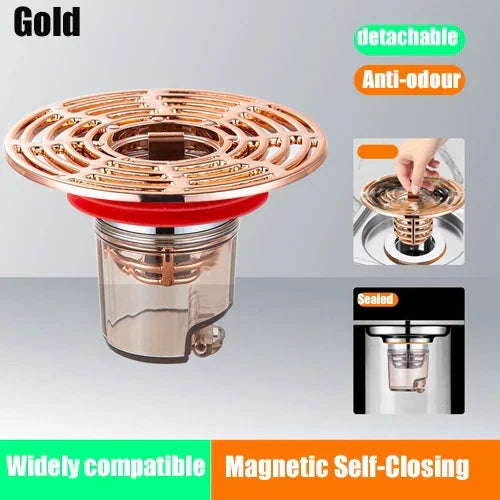 Kalsten | Magnetic Self-Closing Anti-Odor Bathroom Strainer Cover
