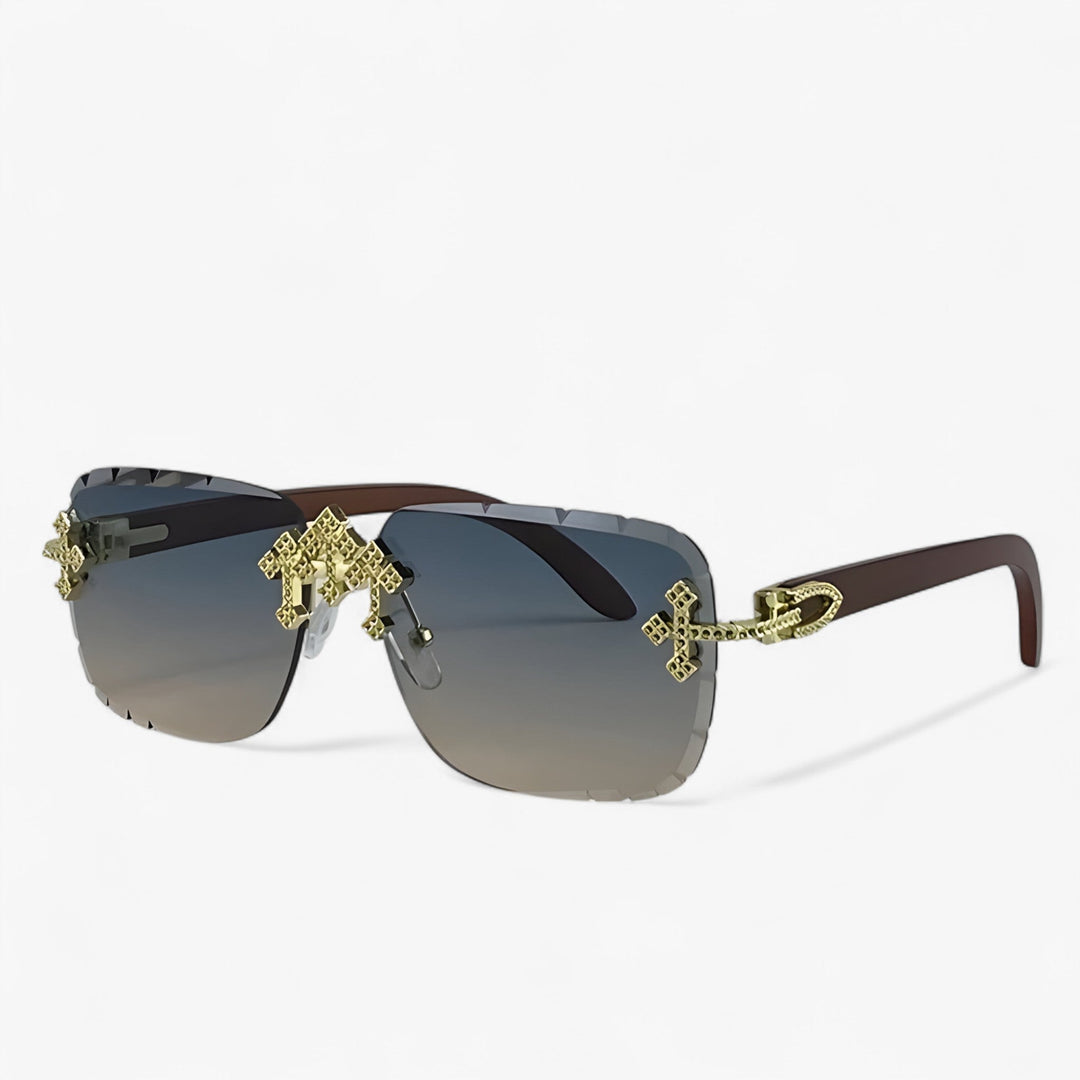 Rimless Steampunk Sunglasses with Metal Accents – Nirex | Kalsten