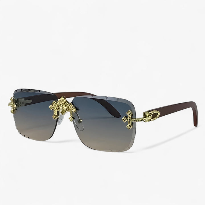 Rimless Steampunk Sunglasses with Metal Accents – Nirex | Kalsten