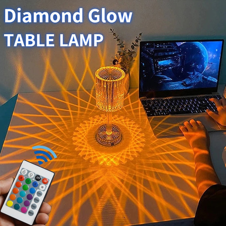 Diamond Glow Acrylic Touch Table Night Lamp | Kalsten