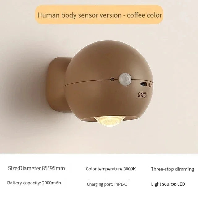 Rotating Mini Magnetic Rechargeable Wall Lamp | Kalsten