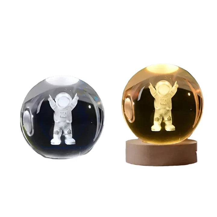 3D Crystal Night Light LED - Starry Sky Projector with Wooden Base, Romantic Lighting for Bedroom & Gifts | Kalsten