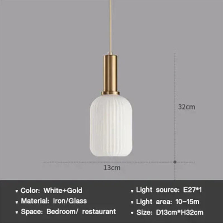 Modern Nordic Glass Pendant Light – Single Head LED Hanging Lamp for Dining Room, Bedroom, Cafe, and Study – White, Green, Cognac & More | Kalsten