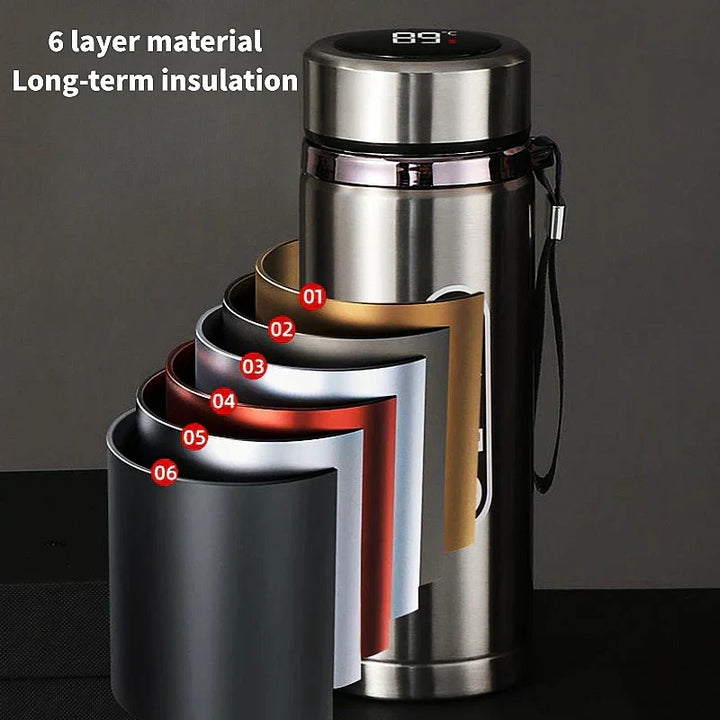 Kalsten | 800ml-1L Stainless Steel Thermos – Portable Vacuum Flask with LED Temperature Display