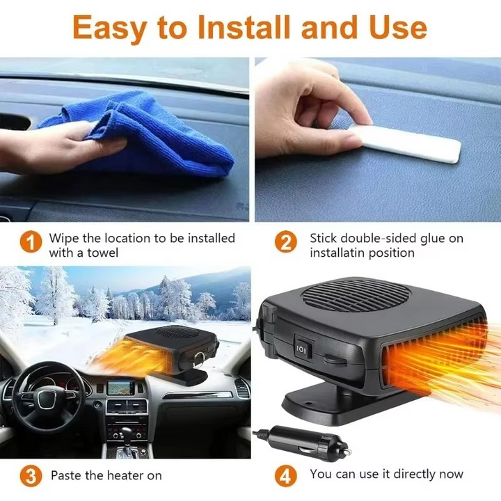 Kalsten | Portable Car Heater and Defroster, 2-in-1 Heating and Cooling Fan for Windshield and Cab