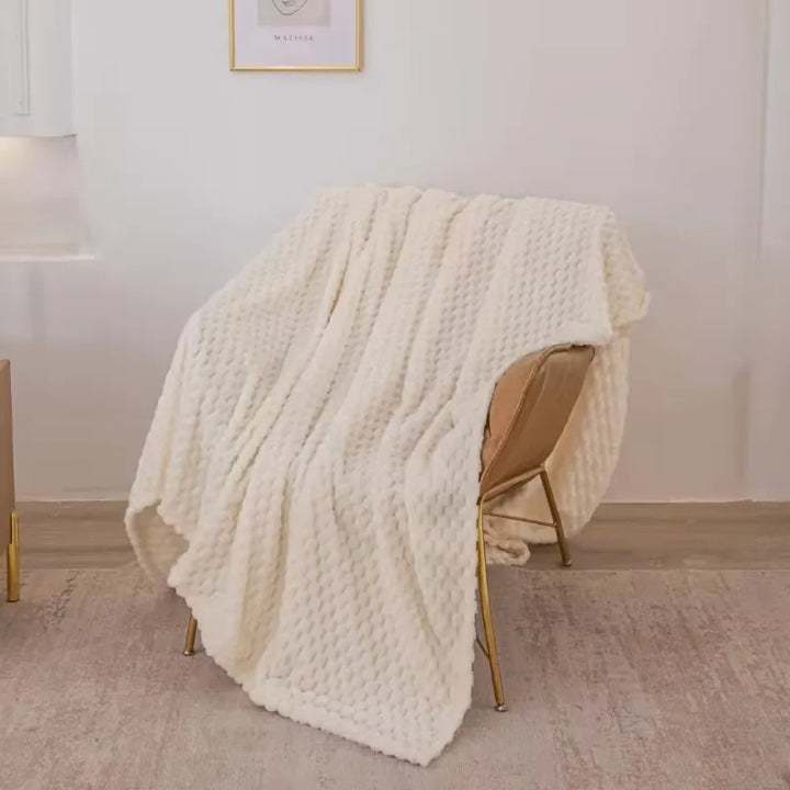 Kalsten | Checked Soft Velvet Blanket Warm Cozy Throw for Couch and Bed