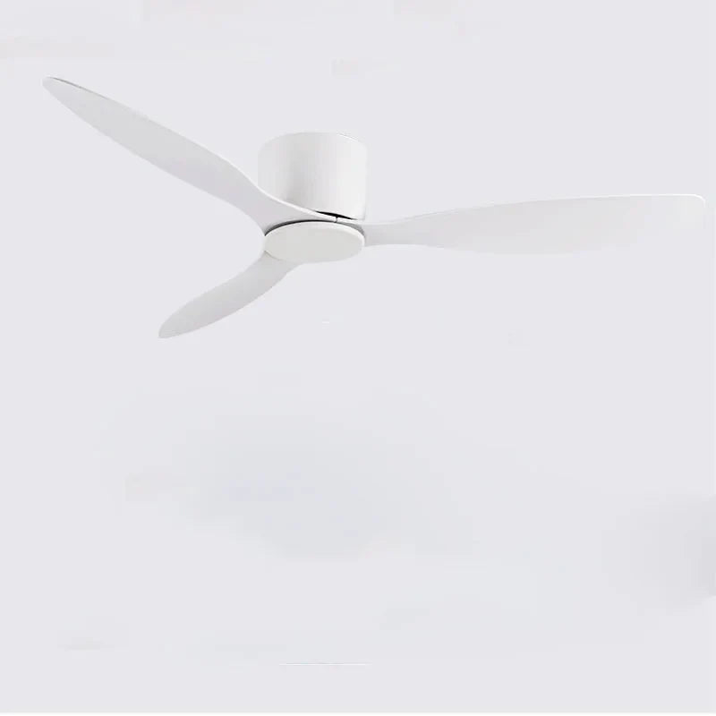 42-52 Inch Ceiling Fans with DC Motor — Remote Control Low Profile Cooling Fans, No Light, White Wood & Black Options | Skanto