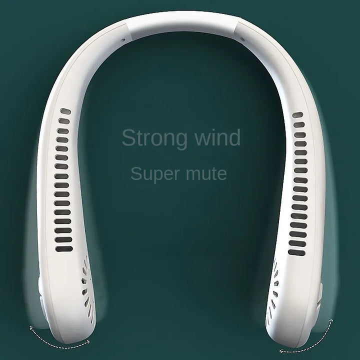 Stay Cool Anywhere with 1PC New Mini Neck Portable Bladeless Hanging Neck Fan - Long Battery Life, Rechargeable, 3-Speed Air Cooler for Summer Sports | Kalsten