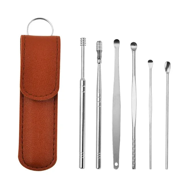 Kalsten | Stainless Steel Ear Wax Remover 6-piece Cleaning Tool Set