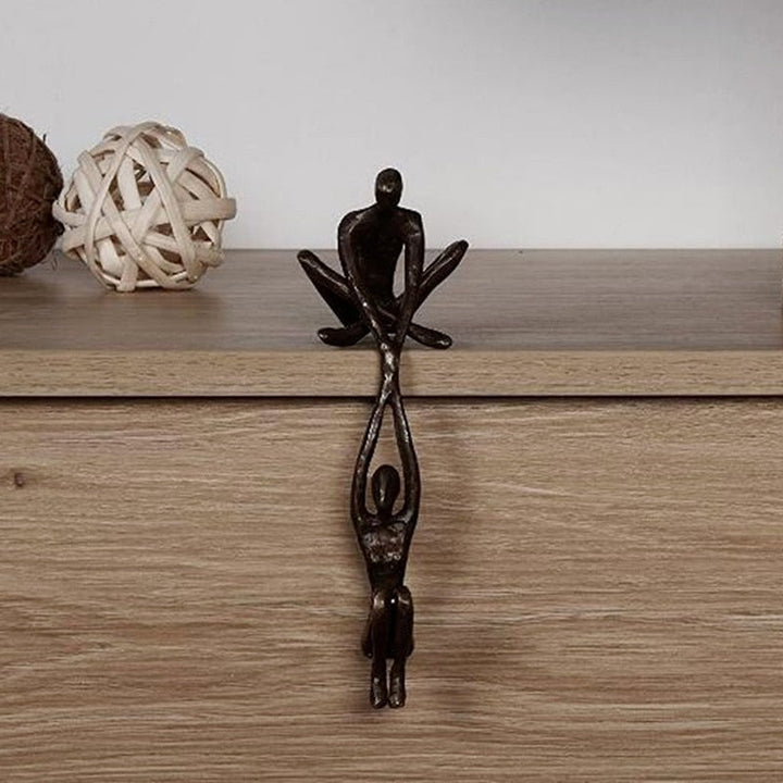 Verbindo Decorative Figure Polystone Black Modern Sculpture 20 cm | Kalsten