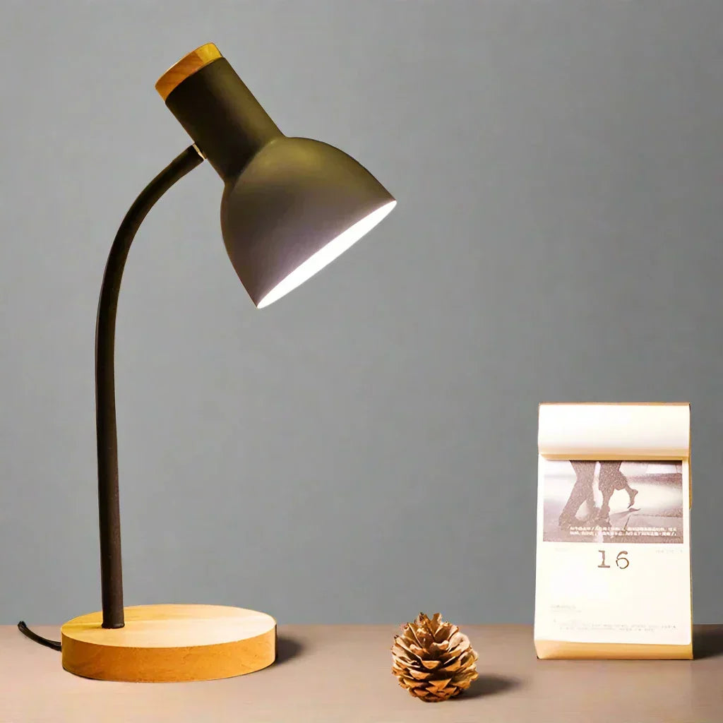 Autumn and Winter Lighting | Nordic Creative Wood Art Iron LED Desk Lamp - Moxie | Kalsten