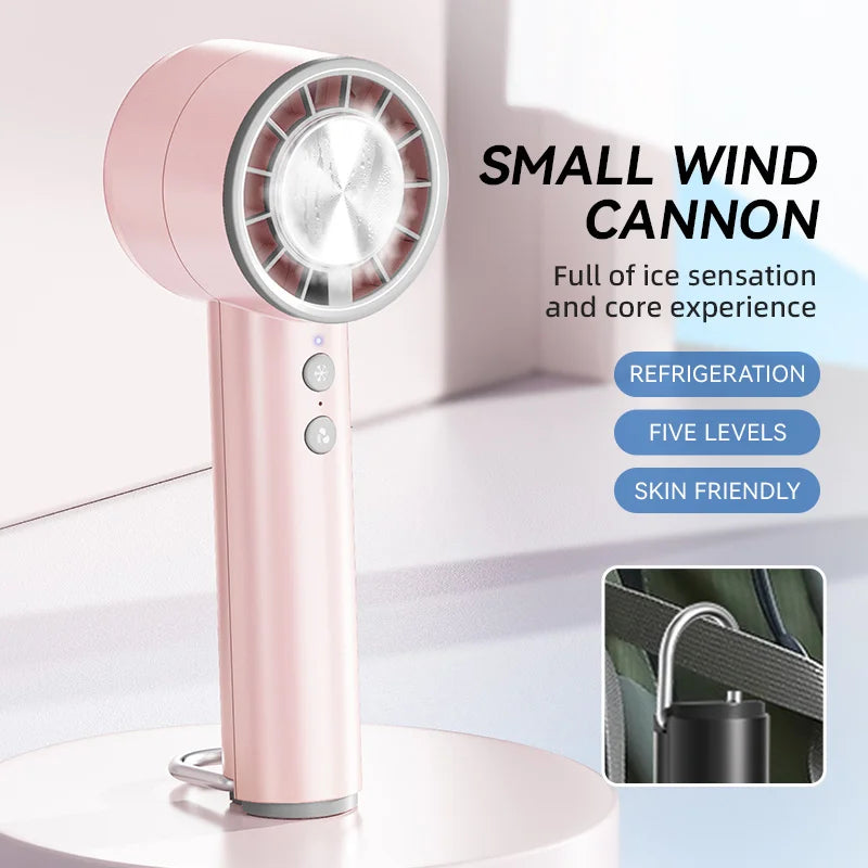 Kalsten | Brisano AirCool Mini Hand Fan with Cooling Function | 5 Speeds | LED Display & USB Charging | Quiet & Portable | For Travel, Office & Outdoor