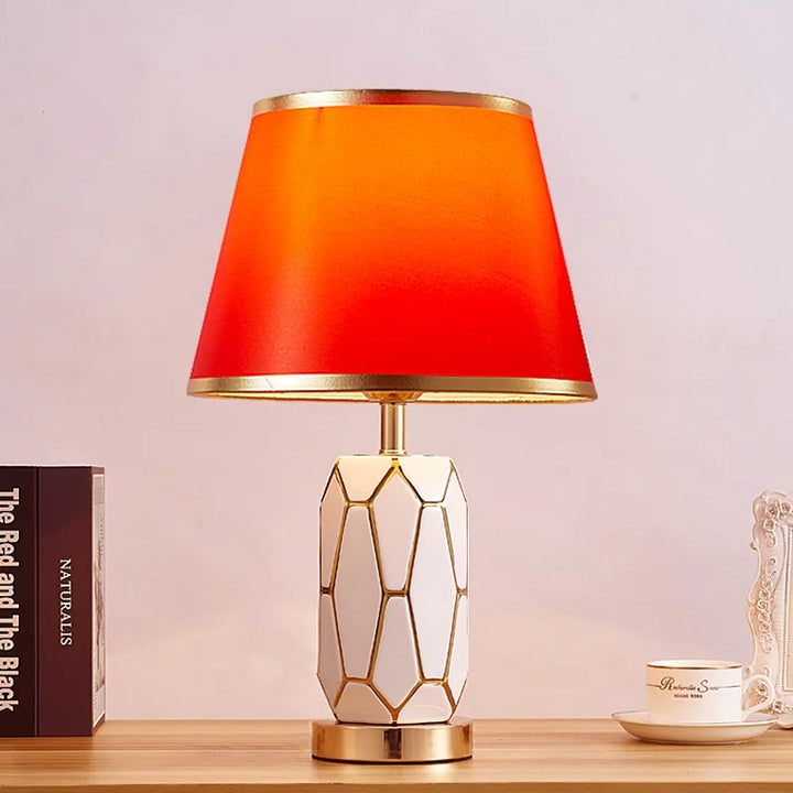 American Ceramic Table Lamp - Simple Modern Bedroom Bedside Lamp for Living Room, Warm Wedding Room Decorative Lamp | Kalsten