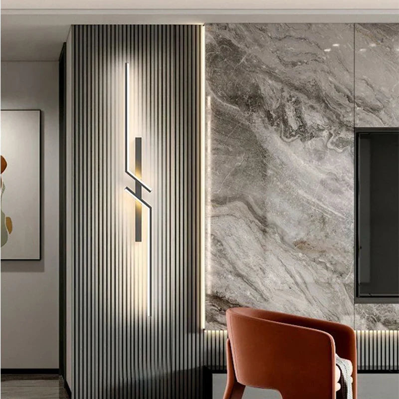 Modern Creative Strip LED Wall Light Minimalist Bedroom Bedside Wall Sconce LED Lights Living Room TV Sofa Background Wall Lamp | Kalsten