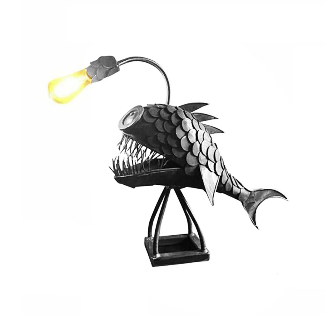 Fishing Light Table Lamp – Handmade Adjustable Lamp with Rustic Fish Design | Kalsten