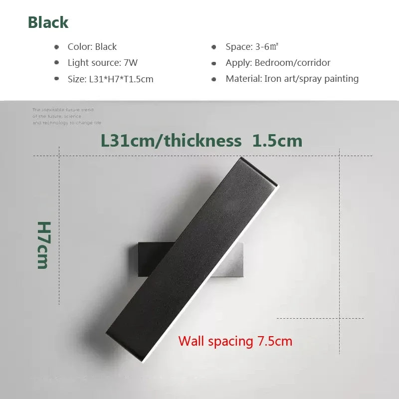 Modern LED Wall Lamp – Rotatable Aluminum Wall Light for Living Room, Bedroom, Dining Room, and Home Decor – Up & Down Indoor Wall Sconce | Kalsten