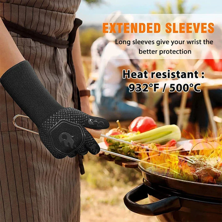 Kalsten | ThermaGrip Heat Resistant Grill Glove | Silicone & Cotton | Non-slip & fireproof up to 800 °C | For Grill, Oven & BBQ | 1 Piece