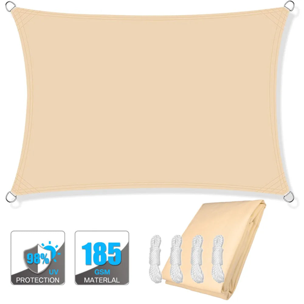 Kalsten | Waterproof Rectangular Sun Shade Sail with UV Protection & Mounting Kits – ShadeGuard