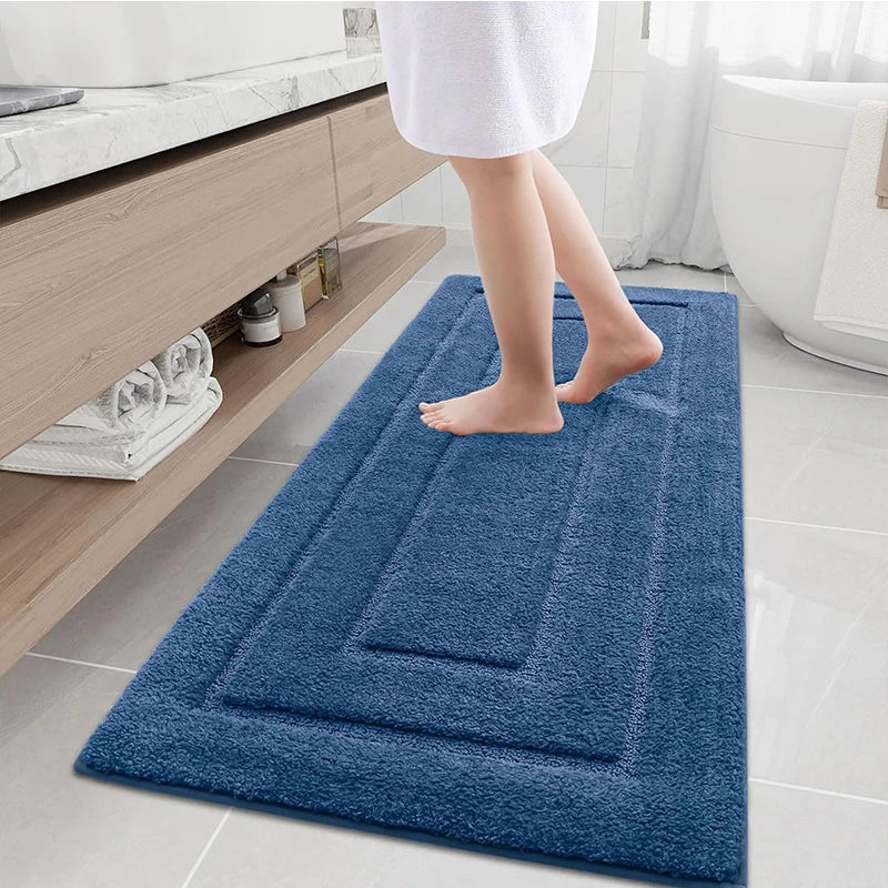 Bathroom Mat Microfiber Non-Slip – Double Layer Bath Mat | Highly Absorbent & Soft | Comfort Doormat | Kalsten