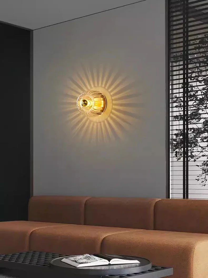 Skandinavisk Bauhaus Wall Lamp made of Glass, Modern LED Wall Lamp for Hallway & Living Room | Skanto