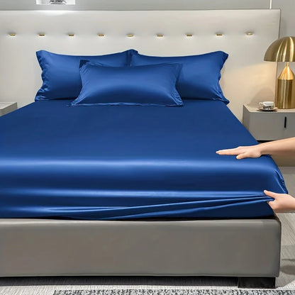 Skanto | SatinDreams Luxury Fitted Sheet | Silk Satin Bed Sheet | Breathable & Cooling | Wrinkle-Free | Easy Care