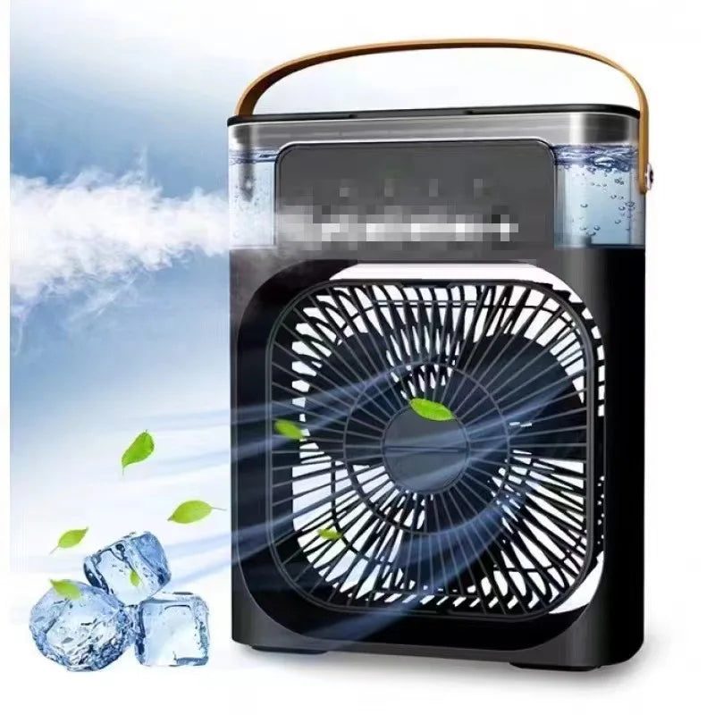 Portable USB Electric Fan with LED Night Light and Water Mist - 3-in-1 Air Humidifier for Home | Kalsten