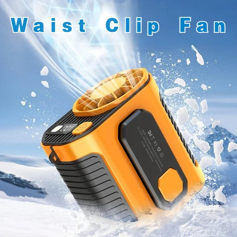 Portable Waist Fan - Strong Wind Hanging Neck Fan with Power Bank and LED Lighting for Outdoor Sports and Work | Kalsten