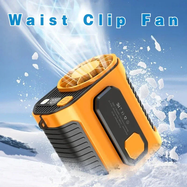 Portable Waist Fan - Strong Wind Hanging Neck Fan with Power Bank and LED Lighting for Outdoor Sports and Work | Kalsten