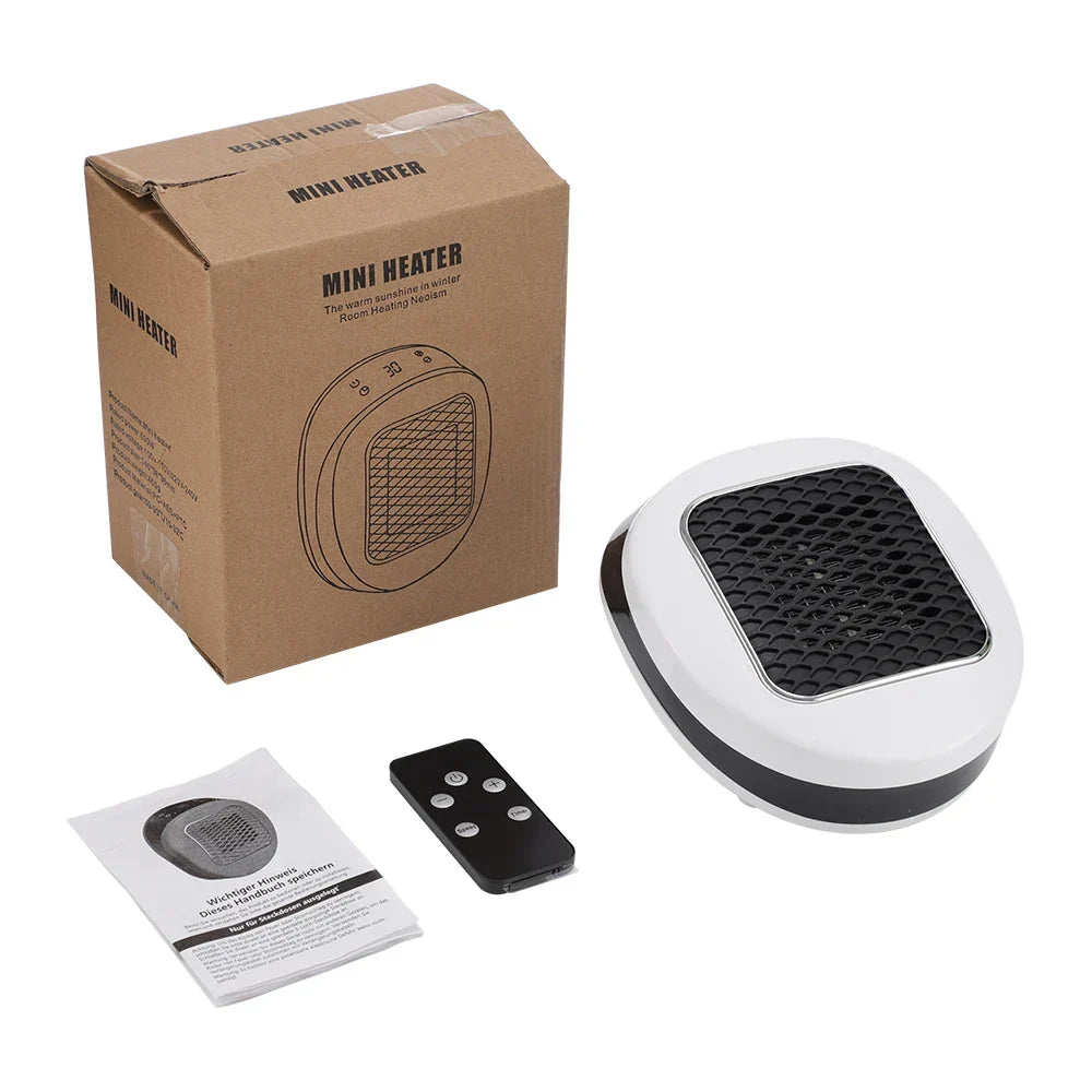 Kalsten | ThermoLux Mini Wall Heater 600W | Compact Electric Heater with Remote Control | Wall Socket Heater with Thermostat & Timer | Quick Heat in 3 Seconds