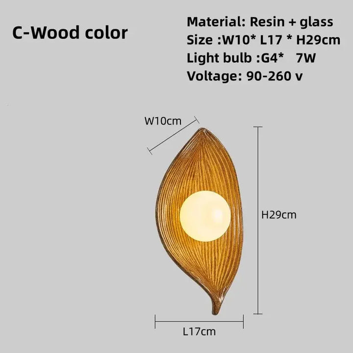 Wall lamp LED leaf gold Elegant | Kalsten
