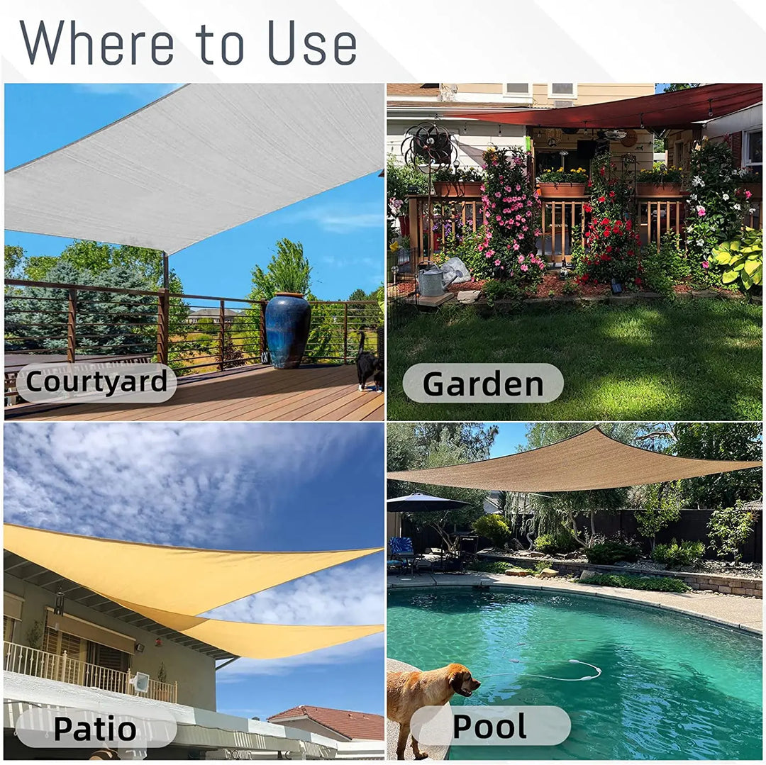 Kalsten | Waterproof Rectangular Sun Shade Sail with UV Protection & Mounting Kits – ShadeGuard