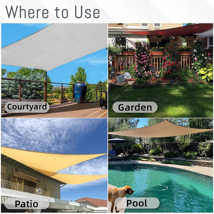 Kalsten | Waterproof Rectangular Sun Shade Sail with UV Protection & Mounting Kits – ShadeGuard