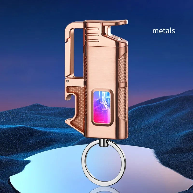 Modern Windproof Metal  Bottle Opener Keychain Lighter | Kalsten