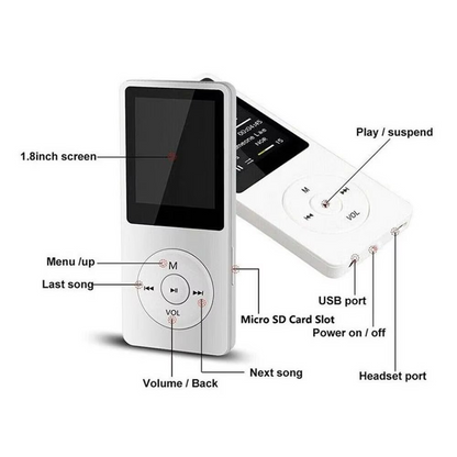Skanto | Portable Hi-Fi Bluetooth MP3/MP4 Player with 1.8" Screen and Multifunctionality