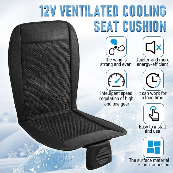 DC 12V 3D Car Seat Cooling Cushion | 8-Fan Ventilated Summer Air Seat for Fast Cooling | Kalsten