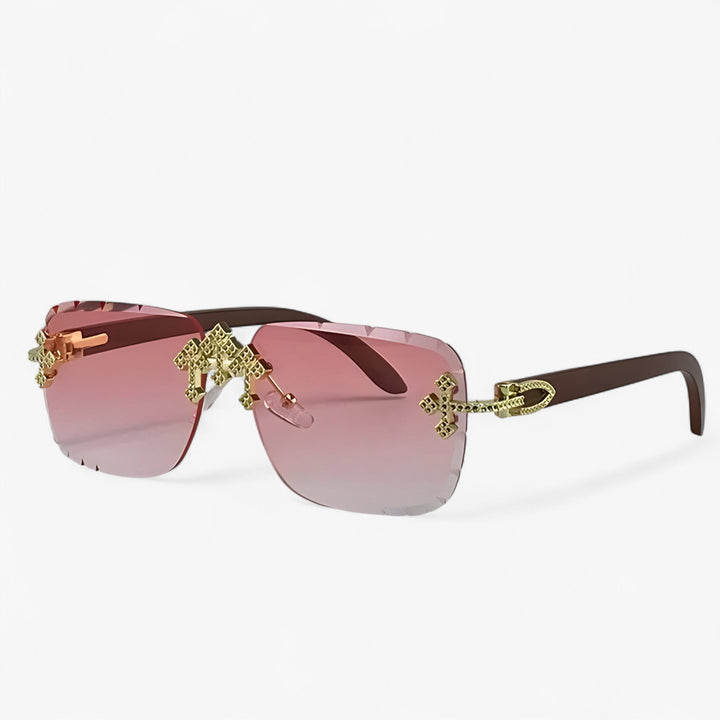 Rimless Steampunk Sunglasses with Metal Accents – Nirex | Kalsten