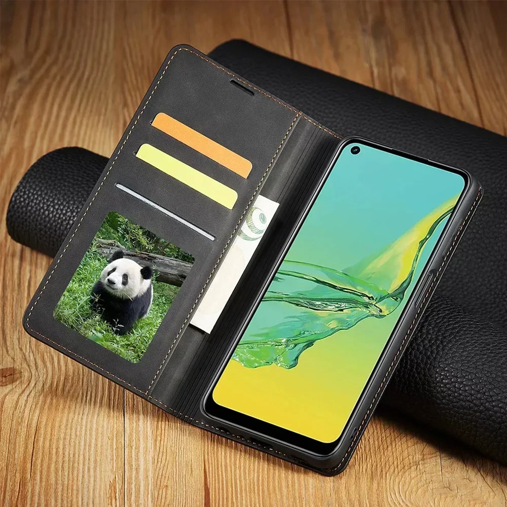 Brehn | Samsung Case: Magnetic Leather Case for stylish protection