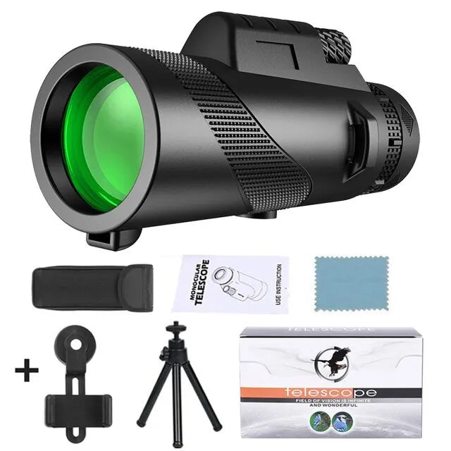 Kalsten | 80x100 HD Zoom Monocular Telescope: Powerful portable binoculars for hunting, camping, and outdoor exploration
