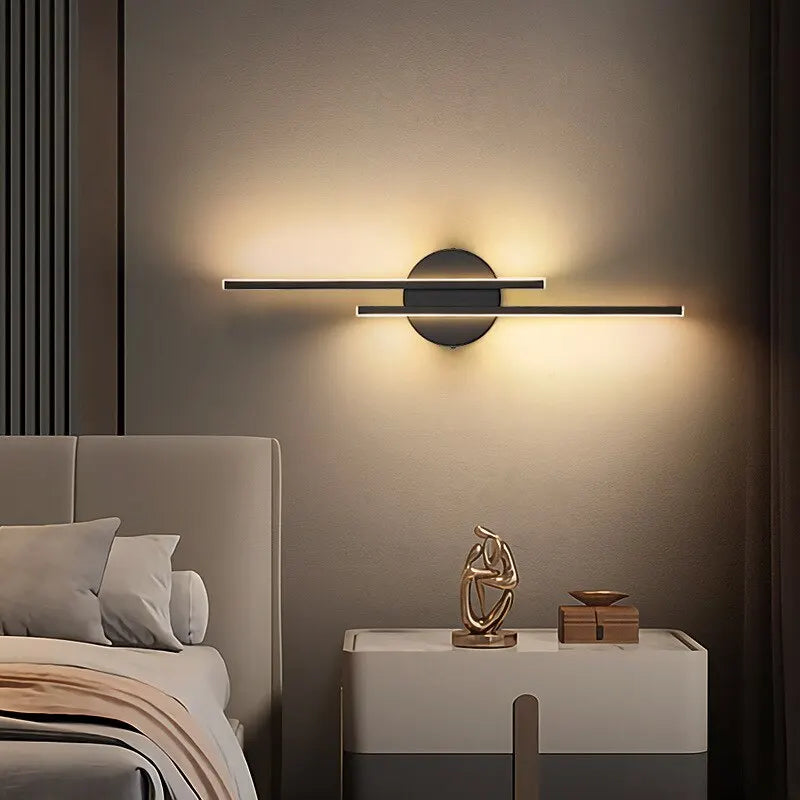 Modern Dual-Line LED Wall Lamp – Dimmable Up & Down Wall Light for Bedroom, Study, Dining Room, and TV Background Decor | Kalsten