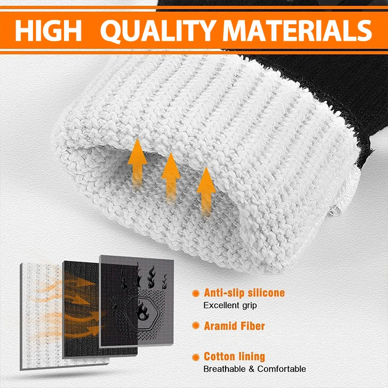 Kalsten | ThermaGrip Heat Resistant Grill Glove | Silicone & Cotton | Non-slip & fireproof up to 800 °C | For Grill, Oven & BBQ | 1 Piece