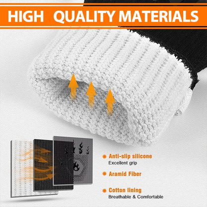 BowLift | ThermaGrip Heat Resistant Grill Glove | Silicone & Cotton | Non-slip & fireproof up to 800 °C | For Grill, Oven & BBQ | 1 Piece