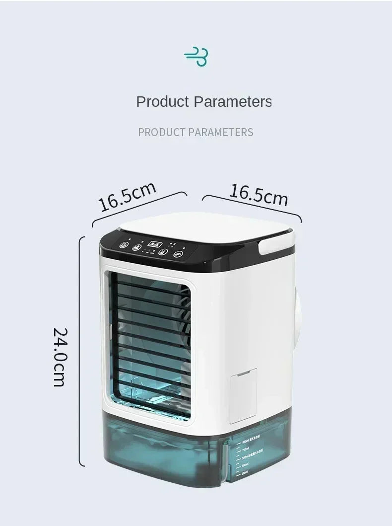 Portable Desktop Air Conditioner Fan – Dual Spray Ultrasonic Humidifier, 3-Speed Silent Air Cooler with Night Light for Home | Kalsten
