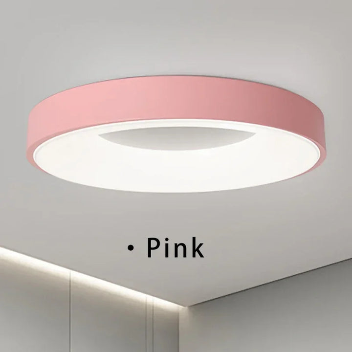 Modern Macaron LED Ceiling Light – Adjustable Circular Design with Remote Dimming for Bedroom, Living Room, and Corridor | Kalsten
