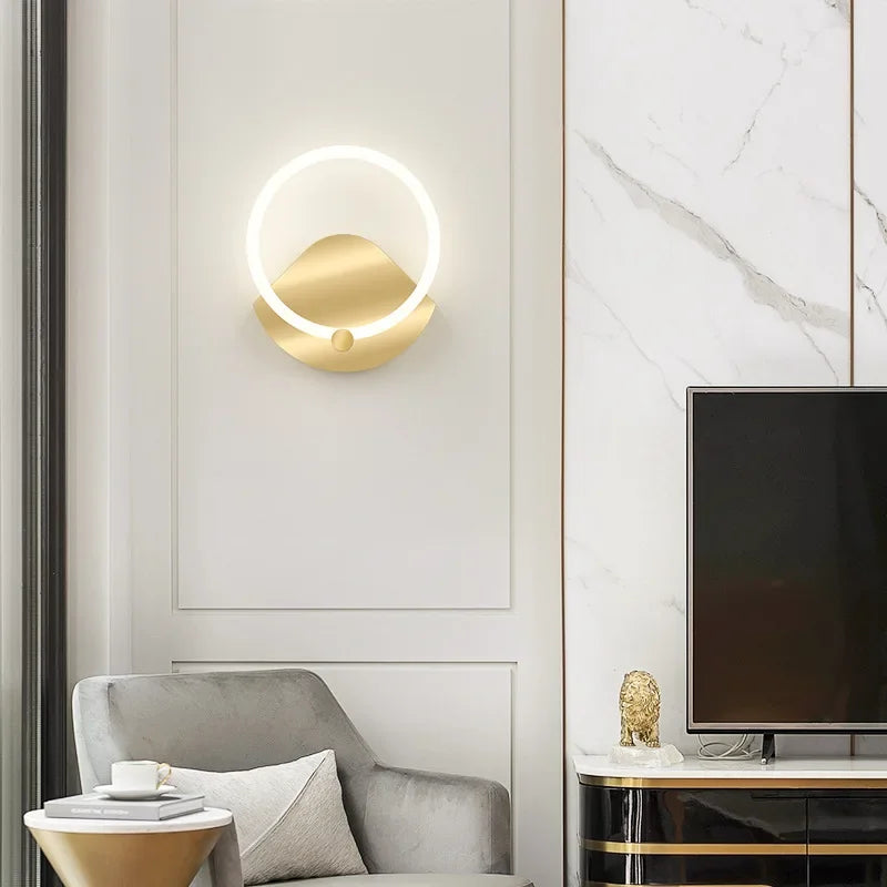 Modern Nordic LED Wall Lamp – Elegant Ring Light Fixture for Bedroom, Living Room, and Hotel Décor | Kalsten